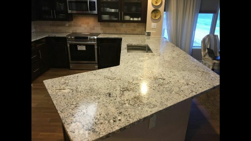 After Kitchen Countertop Remodel with Absolute White Granite